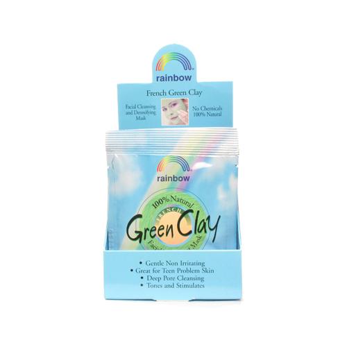 Rainbow Research Green Clay Packet Display Center - Case Of 12 - .75 Oz