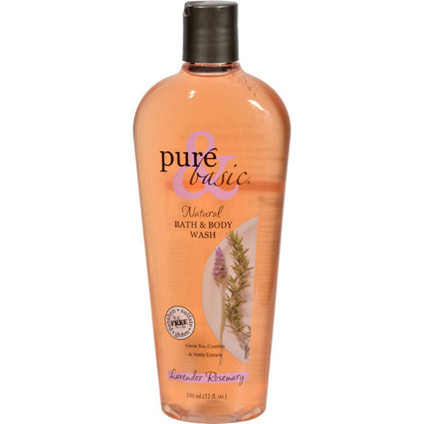 Pure And Basic Natural Bath And Body Wash Lavender Rosemary - 12 Fl Oz