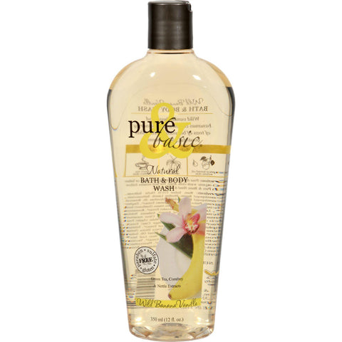 Pure And Basic Natural Bath And Body Wash Wild Banana Vanilla - 12 Fl Oz