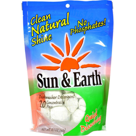 Sun And Earth Dishwasher Detergent - Auto - Case Of 6 - 20 Count