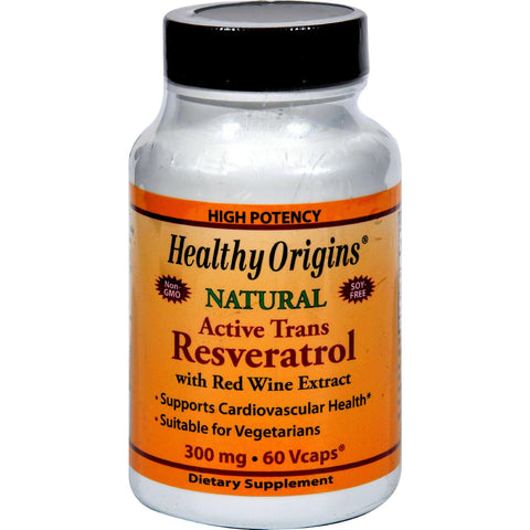 Healthy Origins Natural Resveratrol - 300 Mg - 60 Vegetarian Capsules