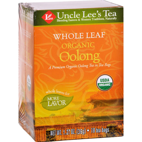 Uncle Lee's Tea 100% Organic Oolong Tea Whole Leaf - Case Of 12 - 18 Bag