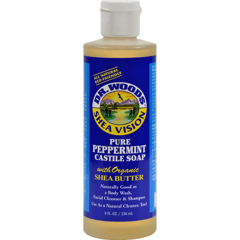 Dr. Woods Shea Vision Pure Castile Soap Peppemint With Organic Shea Butter - 8 Fl Oz