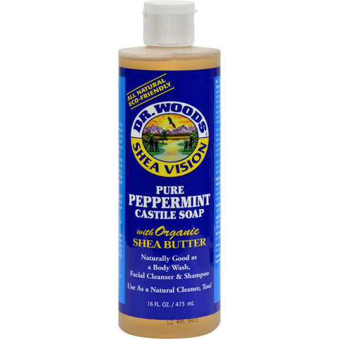 Dr. Woods Shea Vision Pure Castile Soap Peppermint With Organic Shea Butter - 16 Fl Oz