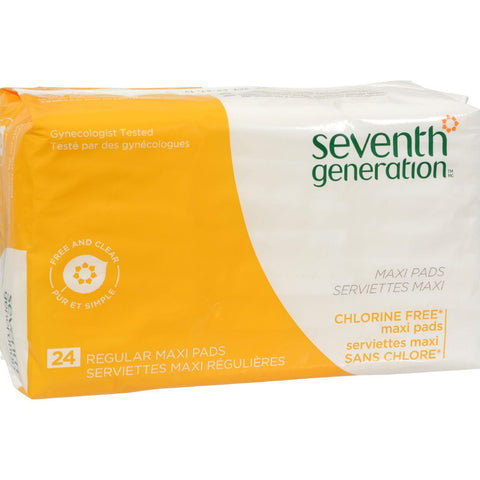 Seventh Generation Chlorine Free Maxi Pads - Regular - 24 Pads