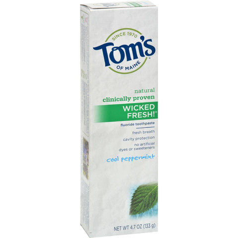 Tom's Of Maine Wicked Fresh Toothpaste Cool Peppermint - 4.7 Oz - Case Of 6