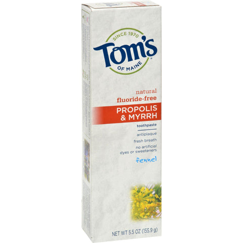 Tom's Of Maine Propolis And Myrrh Toothpaste Fennel - 5.5 Oz - Case Of 6