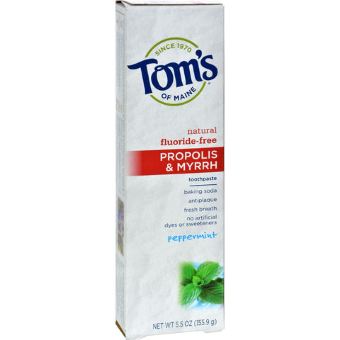 Tom's Of Maine Propolis And Myrrh Toothpaste Peppermint - 5.5 Oz - Case Of 6