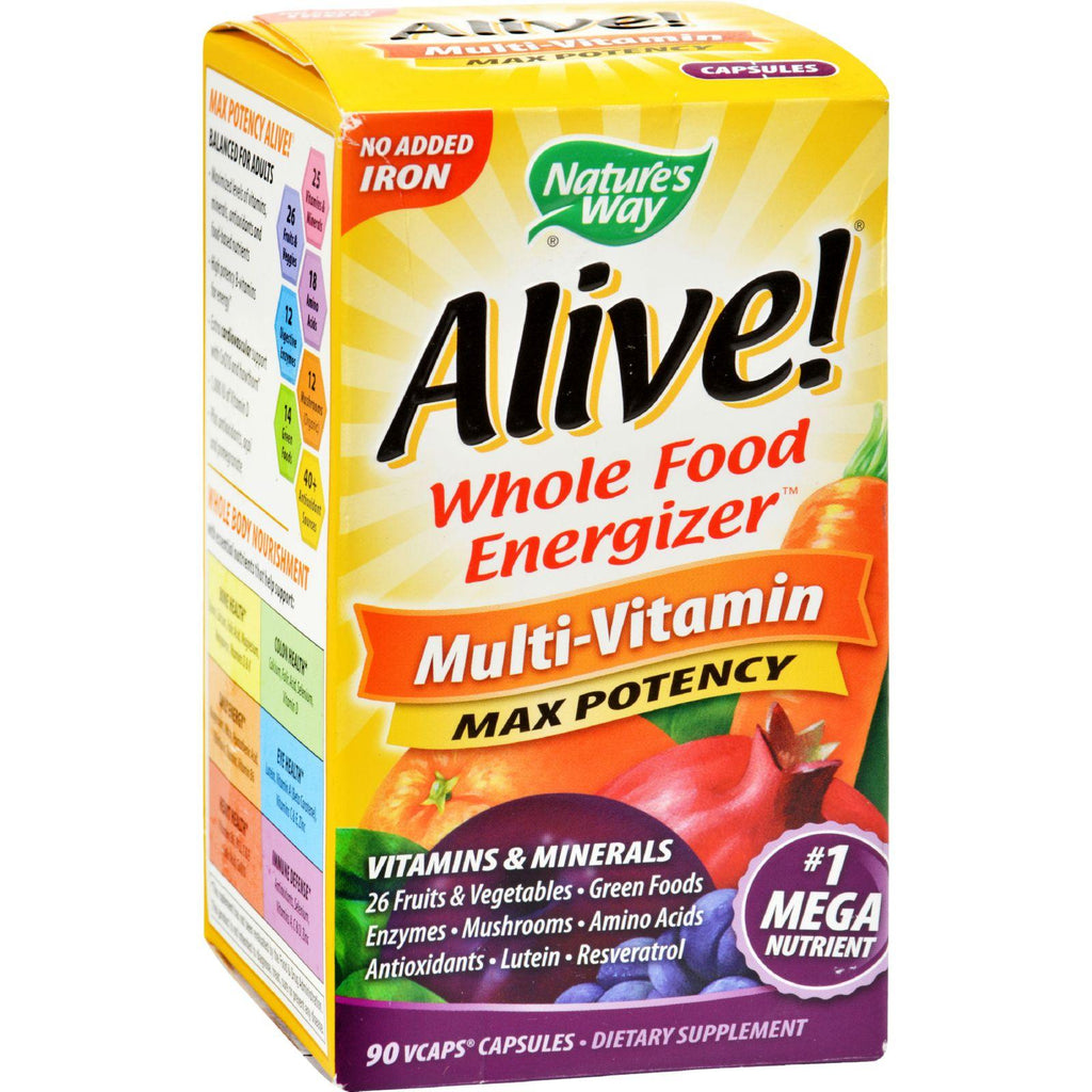Nature's Way Alive Whole Food Energizer Mult-vitamin - 90 Vcaps