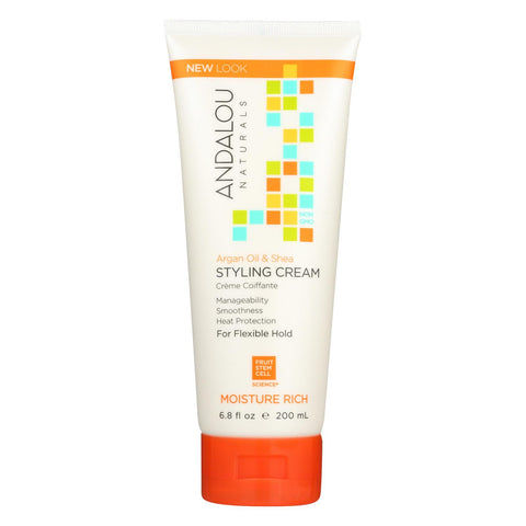 Andalou Naturals Smooth Hold Styling Cream Argan And Sweet Orange - 6.8 Fl Oz