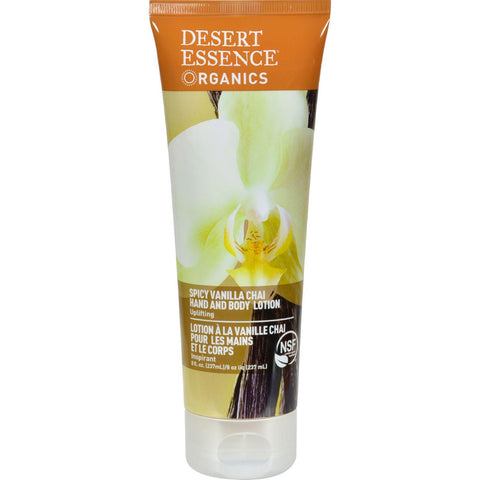 Desert Essence Hand And Body Lotion Organics Vanilla Chai - 8 Fl Oz