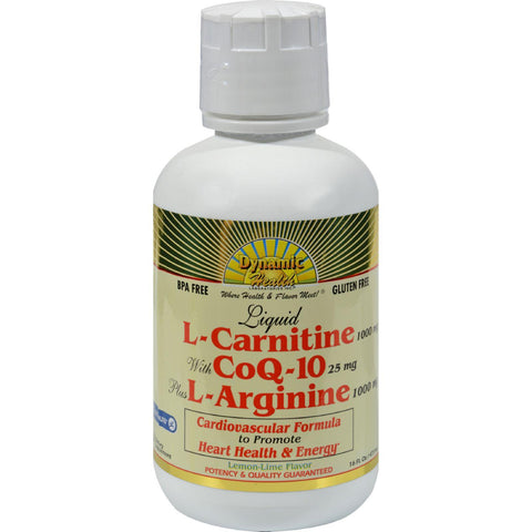 Dynamic Health Liquid L-carnitine With Coq-10 Plus L-arginine Lemon Lime - 16 Fl Oz