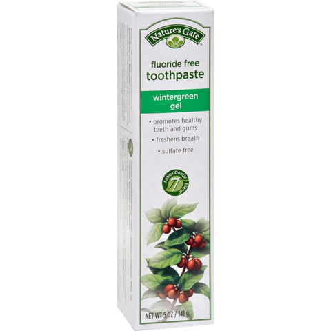 Nature's Gate Natural Toothpaste Gel Flouride Free Wintergreen - 5 Oz - Case Of 6