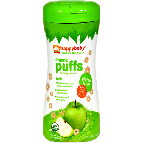 Happy Baby Organic Puffs Apple - 2.1 Oz - Case Of 6