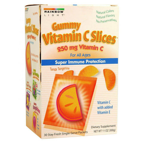 Rainbow Light Vitamin C - 250 Mg - Gummy Slices - Tangy Tangerine - 30 Packets