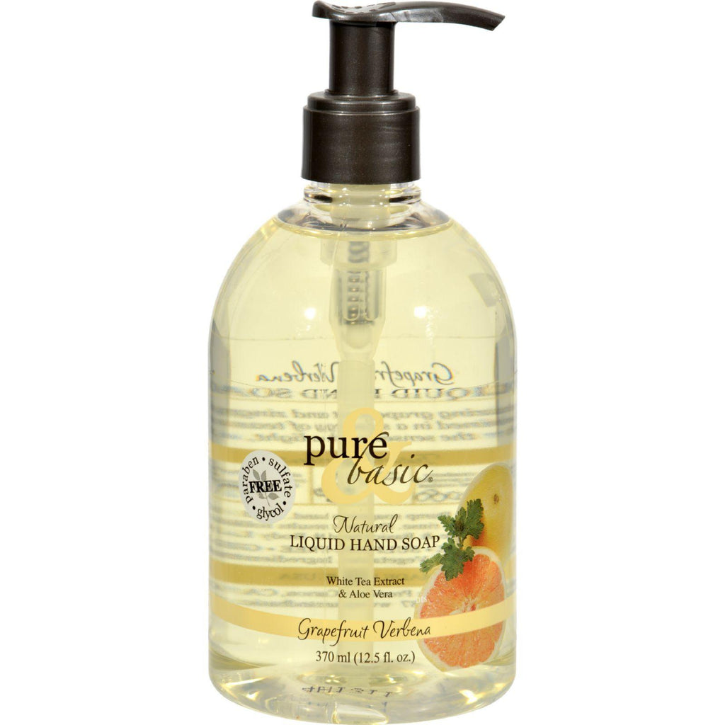 Pure And Basic Natural Liquid Hand Soap Grapefruit Verbena - 12.5 Fl Oz