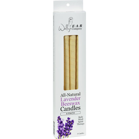 Wally's Natural Products Beeswax Candles - Lavender - 4 Pack