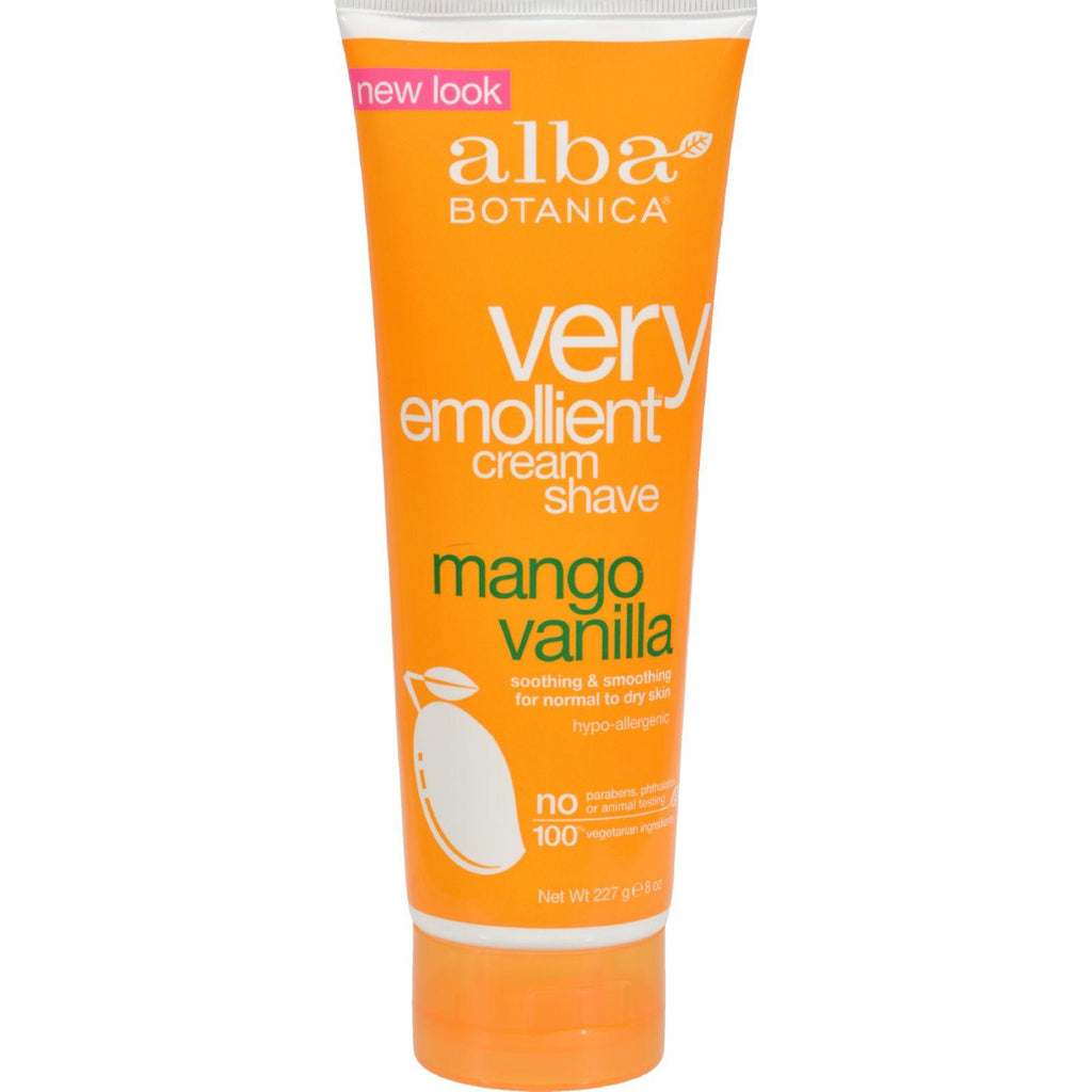 Alba Botanica Very Emollient Cream Shave Mango Vanilla - 8 Oz