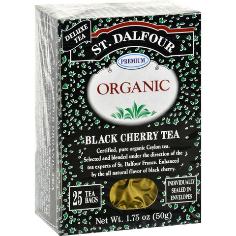 St Dalfour Organic Tea Black Cherry - 25 Tea Bags - Case Of 6