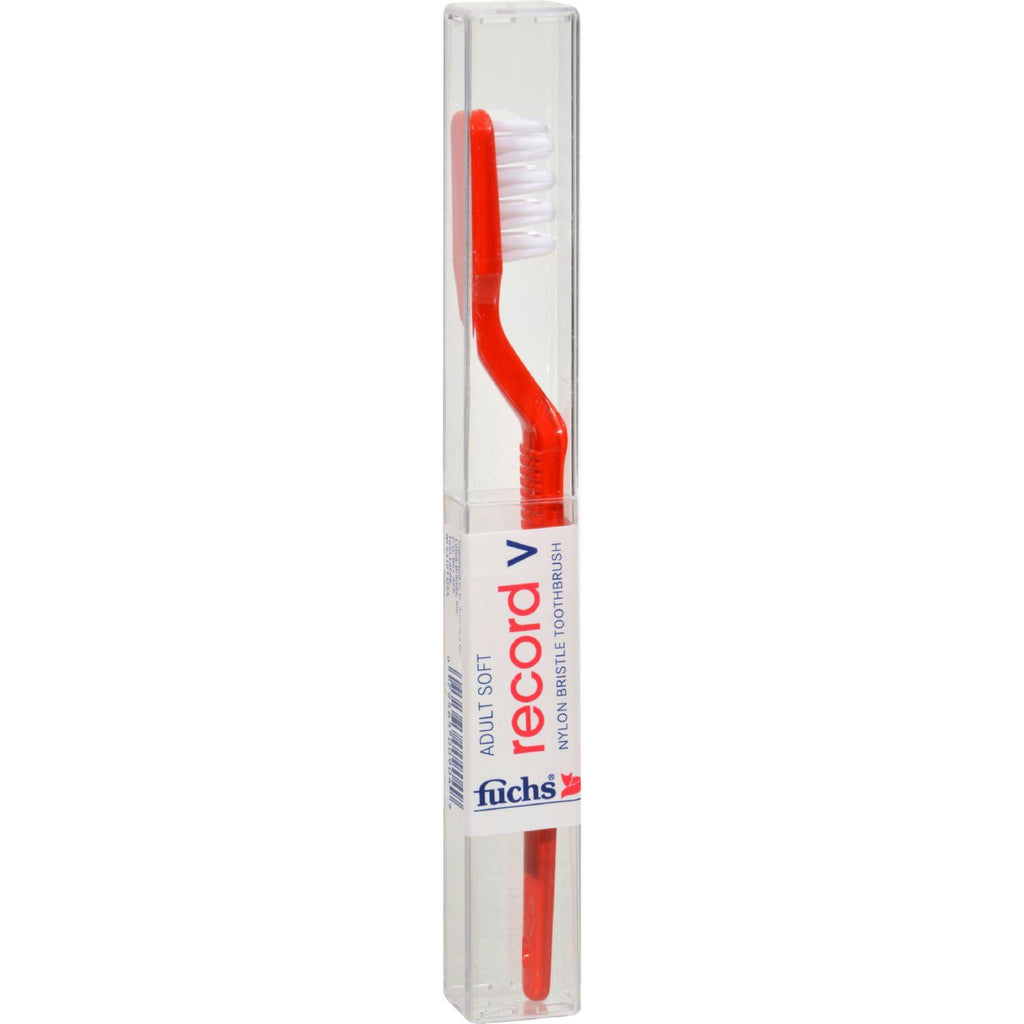 Fuchs Adult Soft Record V Nylon Bristle Toothbrush - 1 Toothbrush - Case Of 10