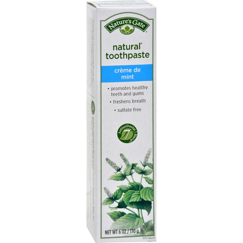 Nature's Gate Natural Toothpaste Creme De Mint Flouride Free - 6 Oz - Case Of 6