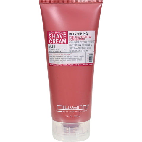 Giovanni Moisturizing Shave Cream All Skin Types Men And Women Refreshing Pink Grapefruit And Pomegranate - 7 Fl Oz