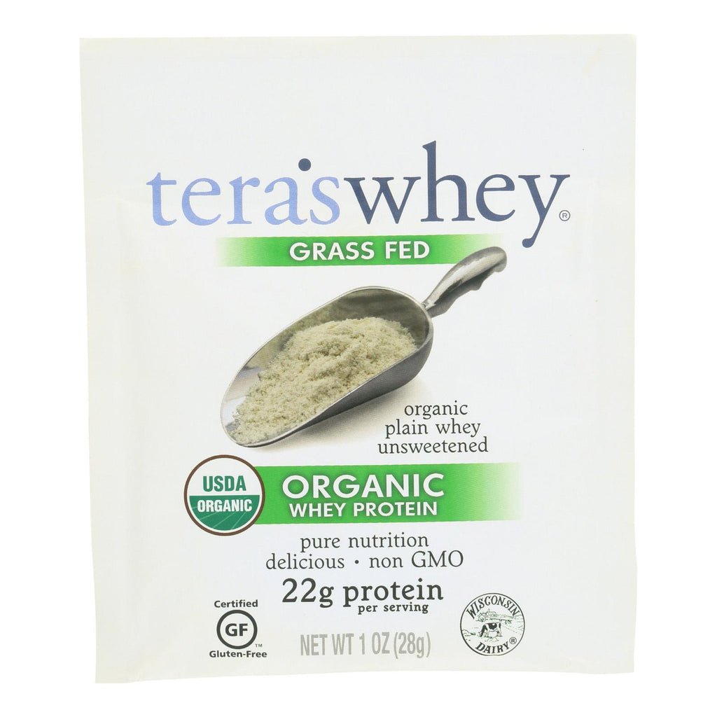 Teras Whey Protein Powder - Whey - Organic - Plain Unsweetened - 1 Oz - Case Of 12
