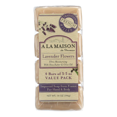 A La Maison Bar Soap - Lavender Flower - Value 4 Pack
