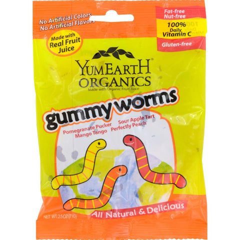 Yummy Earth Organic Worms - Case Of 12 - 2.5 Oz