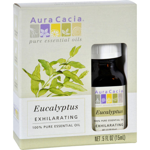 Aura Cacia Pure Essential Oil Eucalyptus Globulus - 0.5 Fl Oz - Case Of 3