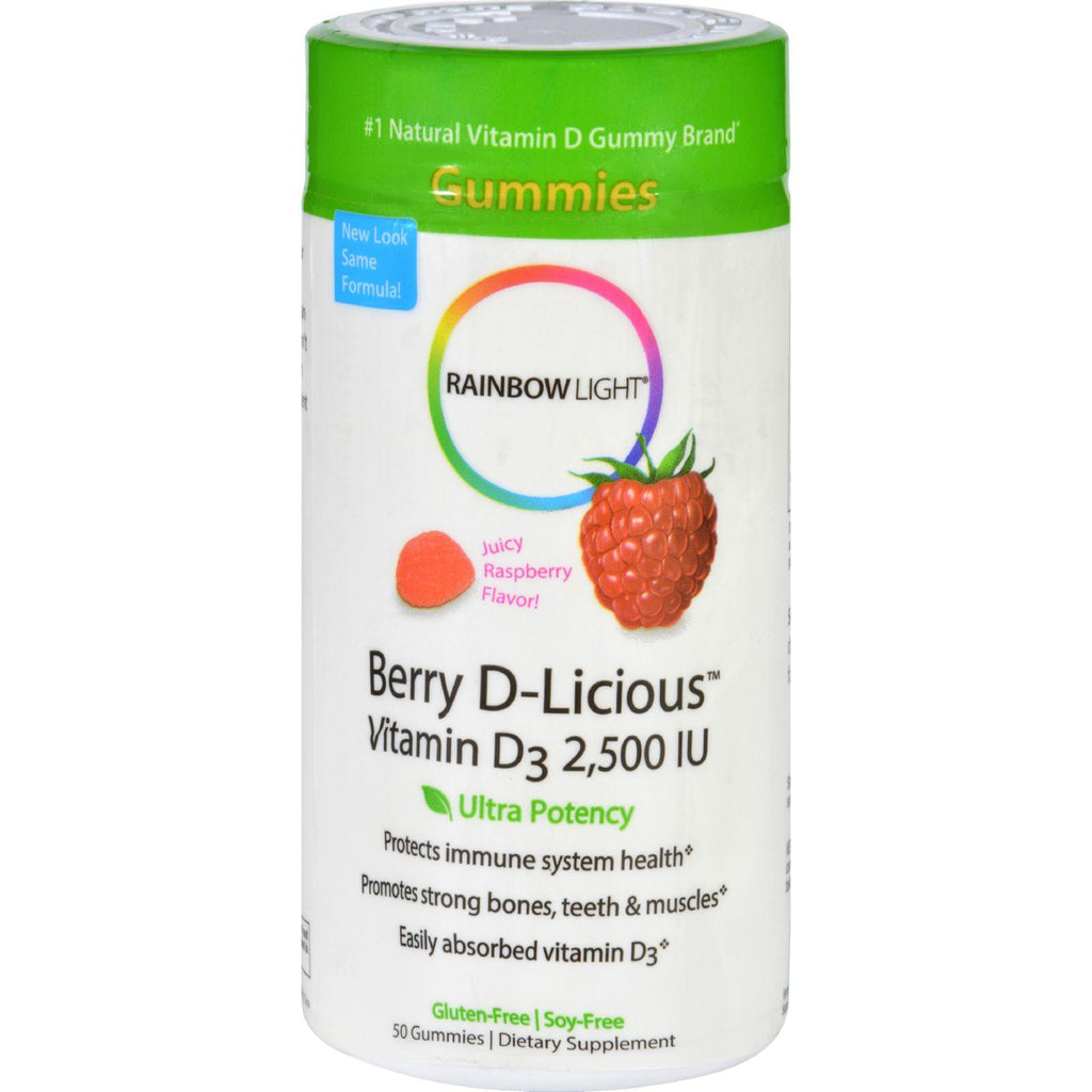 Rainbow Light Berry-d-licious Vitamin D3 Ripe Raspberry - 2500 Iu - 50 Gummies