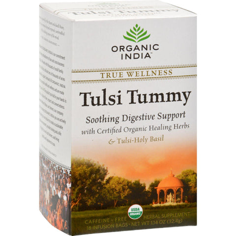 Organic India Tulsi True Wellness Tea Tummy - 18 Tea Bags - Case Of 6