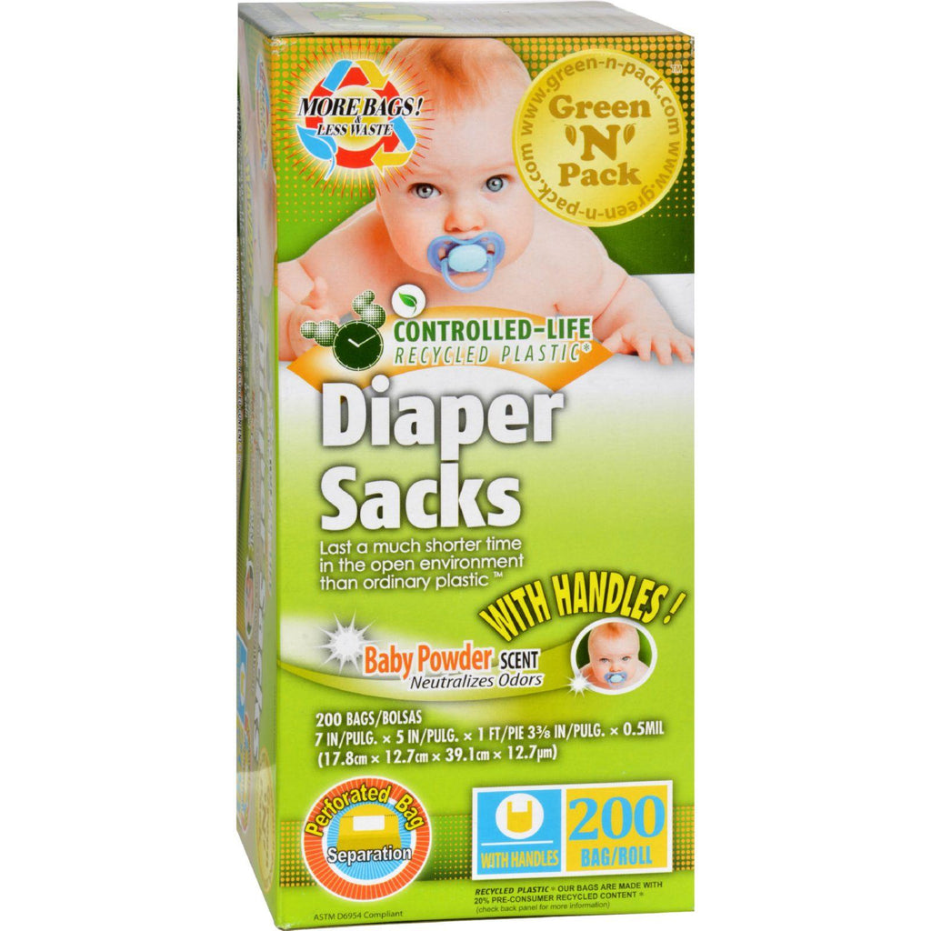 Green-n-pack Disposable Diaper Bags - Scented - 200 Pack
