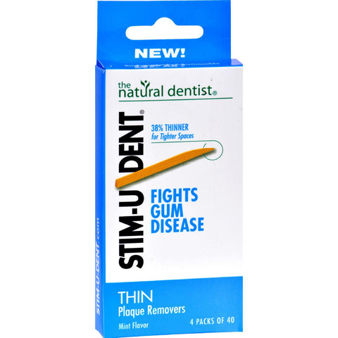 Natural Dentist Stim-u-dent Thin Plaque Removers Mint - Case Of 6 - 4 Packs