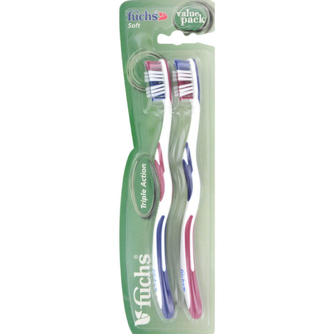Fuchs Toothbrush - Triple Action - Soft - 2 Count - 1 Case