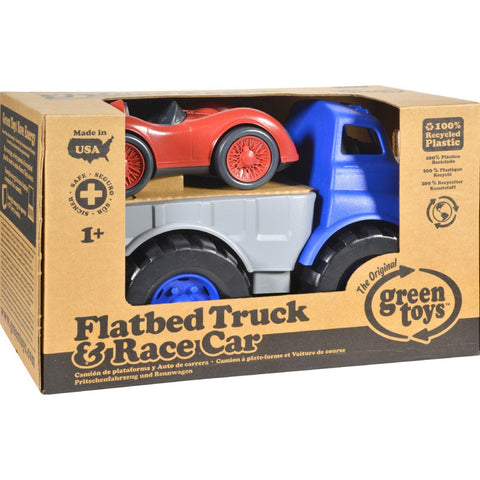 Green Toys Flatbed Truck With Red Racecar