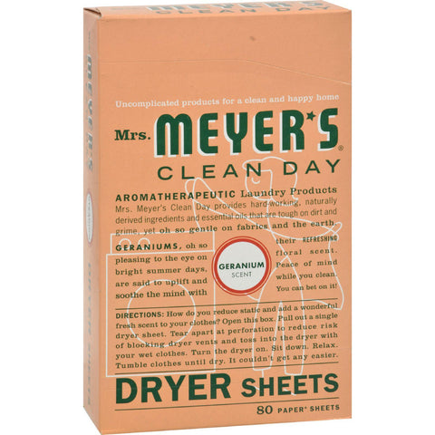 Mrs. Meyer's Dryer Sheets - Geranium - 80 Sheets