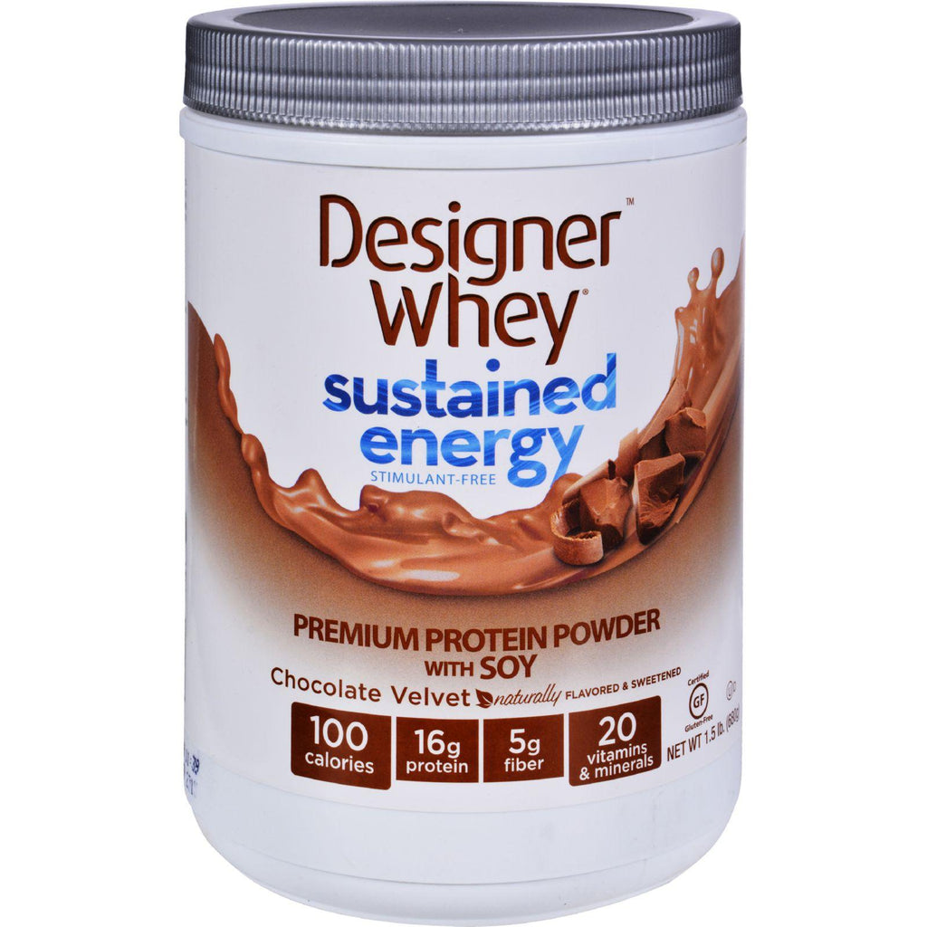 Designer Whey Protein Powder - Sustained Energy - Chocolate Velvet - 1.5 Lb