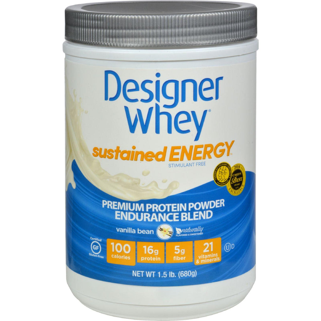 Designer Whey Protein Powder - Sustained Energy - Vanilla Bean - 1.5 Lb