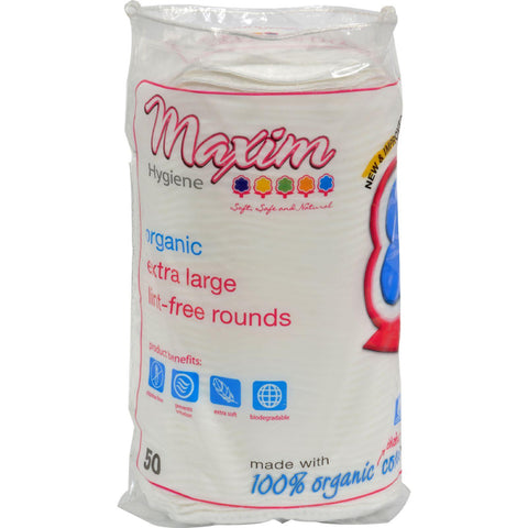 Maxim Hygiene Products Organic Cotton Rounds - Extra Large - 50 Ct