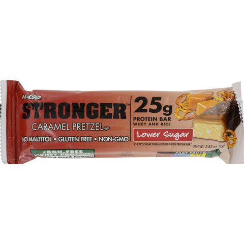 Nugo Nutrition Bar - Stronger Caramel Pretzel - 2.82 Oz - Case Of 12