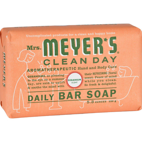 Mrs. Meyer's Bar Soap - Geranium - 5.3 Oz - Case Of 12