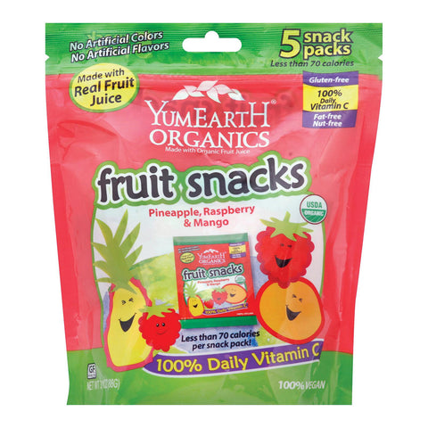 Yumearth Organics Organic - Raspberry - Pineapple - Mango - Case Of 12 - 3.1 Oz.