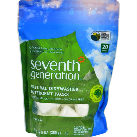 Seventh Generation Auto Dish Packs - Free And Clear - 20 Count