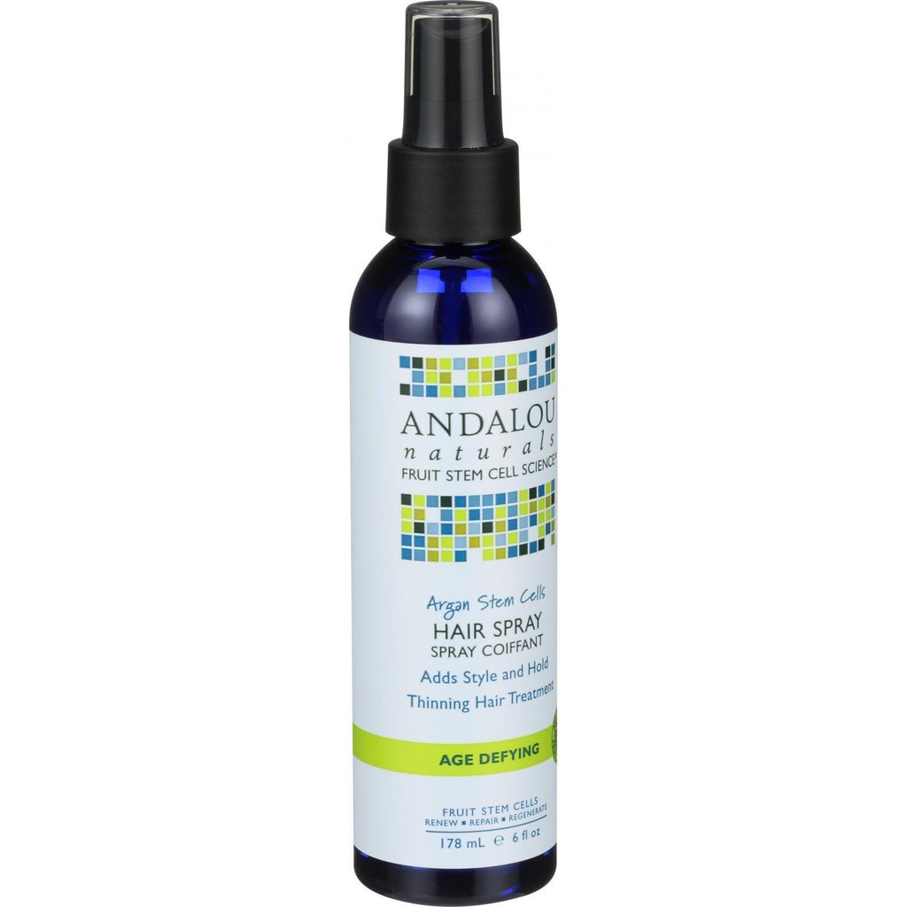 Andalou Naturals Hair Spray - Age Defying - Argan Fruit Stem Cells - 6 Oz