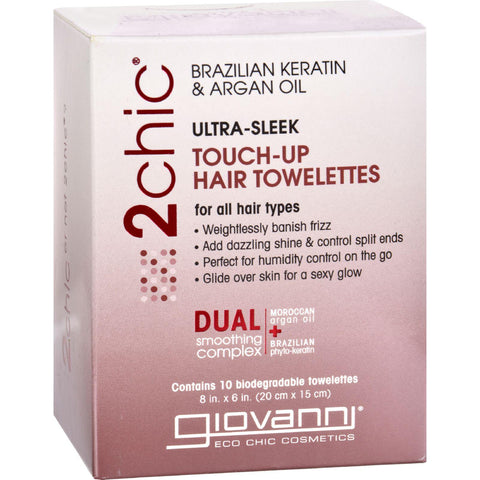 Giovanni Hair Care Products Touch Up Hair Towelette - 2chic Ultra Sleek - 10 Ct