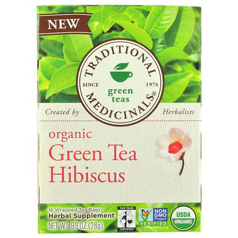 Traditional Medicinals Tea - Organic - Green Tea - Hibiscs - 16 Ct - 1 Case