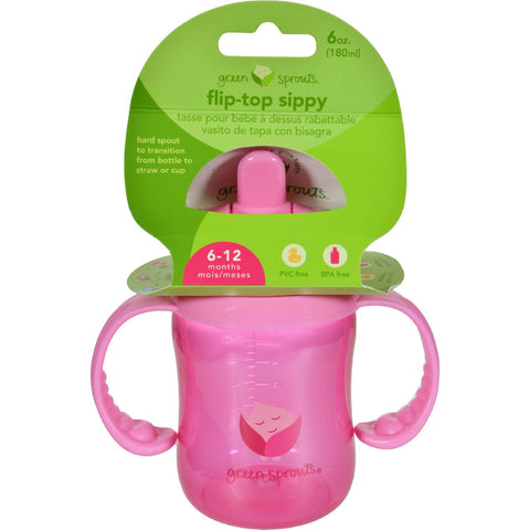 Green Sprouts Sippy Cup - Flip Top Pink - 1 Ct