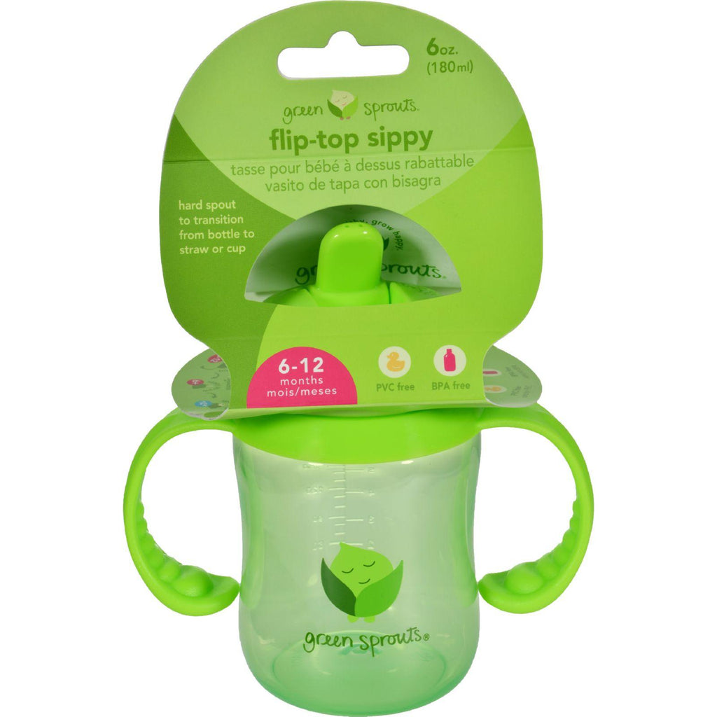 Green Sprouts Sippy Cup - Flip Top Green - 1 Ct