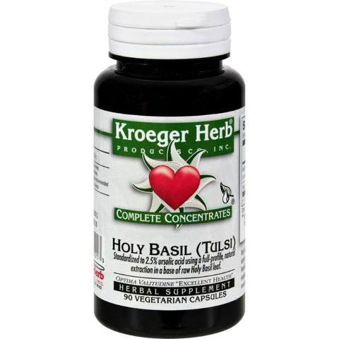 Kroeger Herb Holy Basil - Complete Concentrate - 90 Vegetarian Capsules